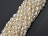 Fresh Water Pearl Beads, White, Nugget, Approx. 7x9mm-BeadBeyond