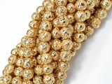 Lava-Gold Plated, 8mm (8.5mm) Round-Gems: Round & Faceted-BeadBeyond