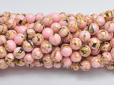 Shell Howlite-Pink, 8mm (8.4mm)-Gems: Round & Faceted-BeadBeyond