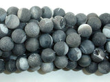 Druzy Agate Beads, Geode Beads, Black, 10mm(10.6mm) Round-Agate: Round & Faceted-BeadBeyond