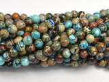Impression Jasper- Blue 6mm Round-BeadBeyond