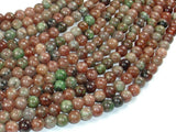 Red Green Garnet, 6mm Round Beads-BeadBeyond