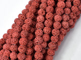Red Lava Beads, Round, Approx 7mm-Gems: Round & Faceted-BeadBeyond