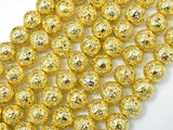 Lava-Gold Plated, 10mm (10.5mm) Round-Gems: Round & Faceted-BeadBeyond