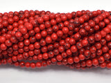 Red Howlite Beads, 4mm Round Beads-BeadBeyond
