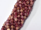 Jade - Red White 7.8mm Round-BeadBeyond