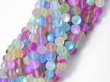 Matte Mystic Aura Quartz-Multi, 6mm (6.5mm) Round Beads-Gems: Round & Faceted-BeadBeyond
