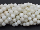 White Rainbow Moonstone Beads, 8mm Round-BeadBeyond