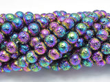 Lava-Rainbow Plated, 8mm (8.7mm) Round Beads-Gems: Round & Faceted-BeadBeyond