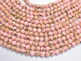 Shell Howlite-Pink, 6mm (6.5mm)-Gems: Round & Faceted-BeadBeyond