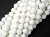 White Jade Beads, 8mm Star Cut Faceted Round-Gems: Round & Faceted-BeadBeyond