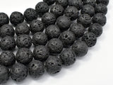 Black Lava Beads, 14mm Round Beads-Gems: Round & Faceted-BeadBeyond