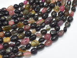 Watermelon Tourmaline, 6x8mm Nugget Beads, 15.5 Inch-BeadBeyond