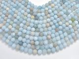 Matte Aquamarine Beads, 8mm (8.5mm) Round-BeadBeyond