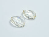 Crystal Glass 13x18mm Twisted Faceted Oval Beads, Light Champagne, 4pieces-BeadBeyond