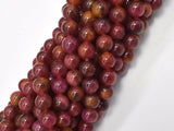 Jade - Orange, Red, 8mm Round-BeadBeyond
