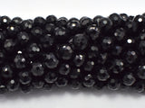 Black Tourmaline Beads, 8mm (8.4mm) Faceted Round-Gems: Round & Faceted-BeadBeyond