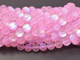 Matte Mystic Aura Quartz-Pink, 6mm (6.5mm) Round-Gems: Round & Faceted-BeadBeyond