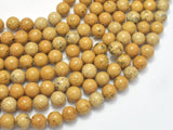 Yellow Artistic Jasper, 8mm, Round, 15 Inch-BeadBeyond