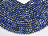 Natural Lapis Lazuli, Blue 6mm Round Beads-BeadBeyond