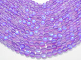 Matte Mystic Aura Quartz-Purple, 6mm (6.5mm) Round-Gems: Round & Faceted-BeadBeyond