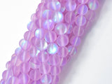 Matte Mystic Aura Quartz-Lavender, 8mm (8.5mm) Round-Gems: Round & Faceted-BeadBeyond