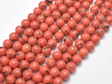 Shell Turquoise Howlite- Orange, 8mm (8.5mm)-BeadBeyond