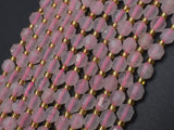 Rose Quartz Beads, 6mm Faceted Prism Double Point Cut-Gems: Round & Faceted-BeadBeyond