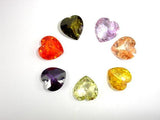 CZ beads, 16x16mm Faceted Heart-Cubic Zirconia-BeadBeyond