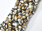 Rain Flower Stone, Creamy White, Black, 6mm Round Beads-Gems: Round & Faceted-BeadBeyond