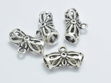 2pcs 925 Sterling Silver Bead Connector-Antique Silver, Filigree Round Tube, 14.5x5.5mm-Metal Findings & Charms-BeadBeyond