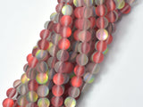 Matte Mystic Aura Quartz-Red, Rainbow, 8mm Round-Gems: Round & Faceted-BeadBeyond