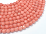 Jade Beads, Salmon Pink, 8mm Faceted Round-Gems: Round & Faceted-BeadBeyond