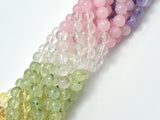 Mixed Quartz- Rose Quartz, Amethyst, Citrine, Prehnite, Clear Quartz, 8mm-Gems: Round & Faceted-BeadBeyond