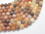 Peach / Gray / White Mixed Moonstone, 8mm Round Beads-Gems: Round & Faceted-BeadBeyond