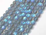 Matte Mystic Aura Quartz-Gray, 6mm (6.5mm) Round-Gems: Round & Faceted-BeadBeyond