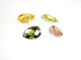 CZ beads, Faceted Pear, 7x10mm-Cubic Zirconia-BeadBeyond