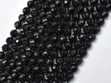 Black Tourmaline Beads, 6mm (6.6mm) Faceted Round-Gems: Round & Faceted-BeadBeyond