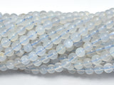 Blue Chalcedony, Blue Lace Agate, 4mm (4.6mm) Round Beads-BeadBeyond