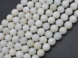 White Rainbow Moonstone Beads, 8mm Round-BeadBeyond