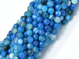 Banded Agate Beads, Striped Agate, Blue, 6mm Faceted Round-Agate: Round & Faceted-BeadBeyond