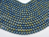 Druzy Agate Beads, Blue Gold Geode Beads, 6mm (6.4mm)-Gems: Round & Faceted-BeadBeyond