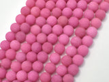 Matte Jade Beads, Hot Pink, 8mm (8.4mm) Round-Gems: Round & Faceted-BeadBeyond