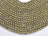 Hematite-Light Gold, Pyrite Color, 6mm Faceted Round-Gems: Round & Faceted-BeadBeyond