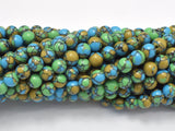 Turquoise Howlite-Blue & Green, 6mm Round Beads-Gems: Round & Faceted-BeadBeyond