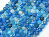 Banded Agate Beads, Striped Agate, Blue, 6mm Faceted Round-Agate: Round & Faceted-BeadBeyond