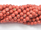 Shell Turquoise Howlite- Orange, 8mm (8.5mm)-BeadBeyond