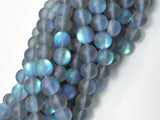 Matte Mystic Aura Quartz-Gray, 6mm (6.5mm) Round-Gems: Round & Faceted-BeadBeyond