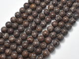 Brown Snowflake Obsidian Beads, Round, 8mm-BeadBeyond