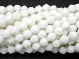 White Jade Beads, 8mm Star Cut Faceted Round-Gems: Round & Faceted-BeadBeyond